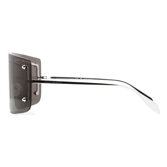 New ALEXANDER MCQUEEN Silver Rimless Shield AM0412S 001 Sunglasses Women - Picture 3 of 5